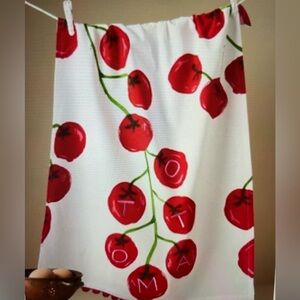 ❤️ ANTHROPOLOGIE PHTHALO RUTH TOMATO DISH TOWEL NEW